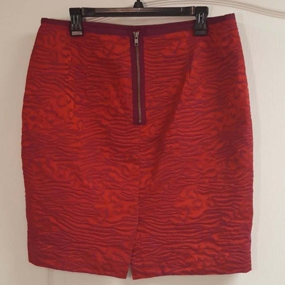 The Limited Red Purple Zebra skirt Exposed Zipper